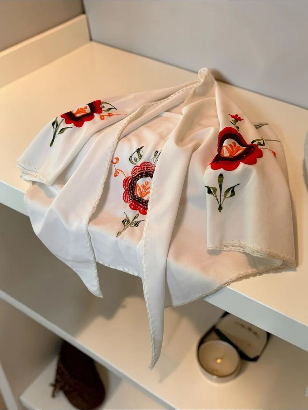 Vintage Boho Embroidered Shawl